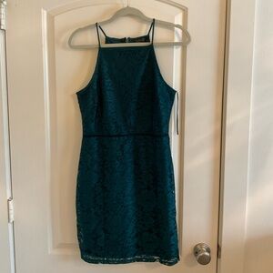 Teal Topshop Fitted Mini Dress - runs small
